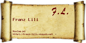 Franz Lili névjegykártya