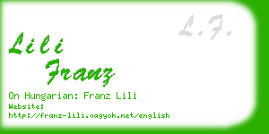 lili franz business card